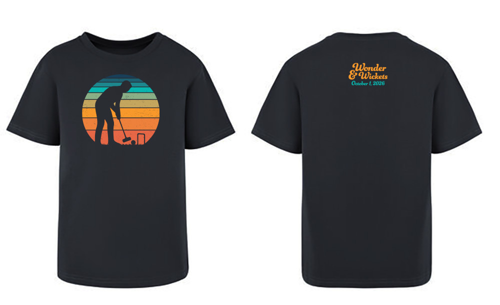 Wonder & Wickets T-shirt, front and back
